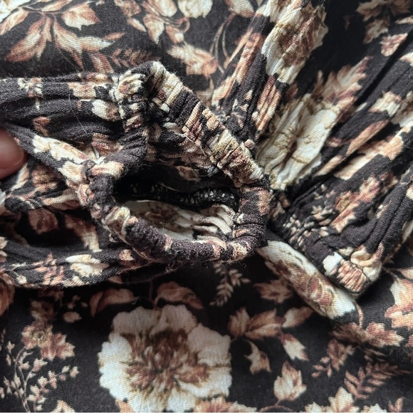 Denim & Supply Ralph Lauren Contrast Floral Lace Top Blouse Brown  Tan Sz M - Picture 9 of 13